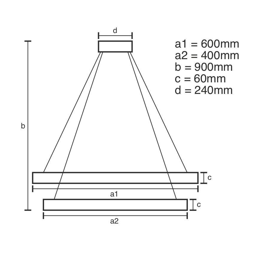 LED Żyrandol ściemnialny na lince LED/135W/230V 3000-6500K śr. 60 cm + zdalne sterowanie