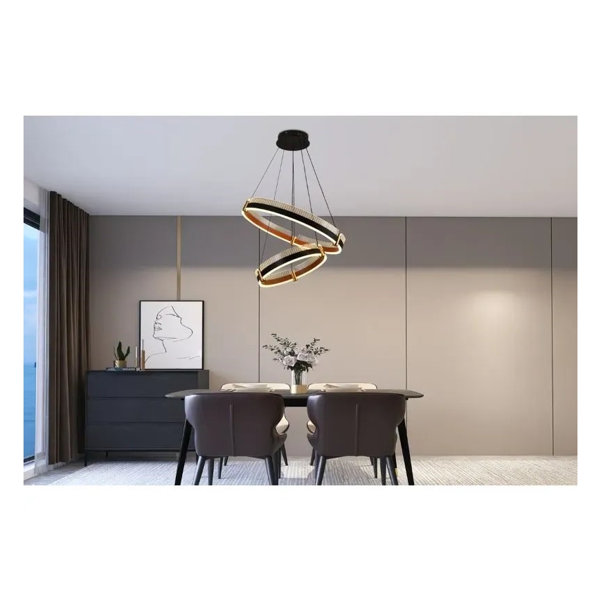 LED Żyrandol ściemnialny na lince LED/140W/230V 3000-6500K śr. 60 cm + zdalne sterowanie