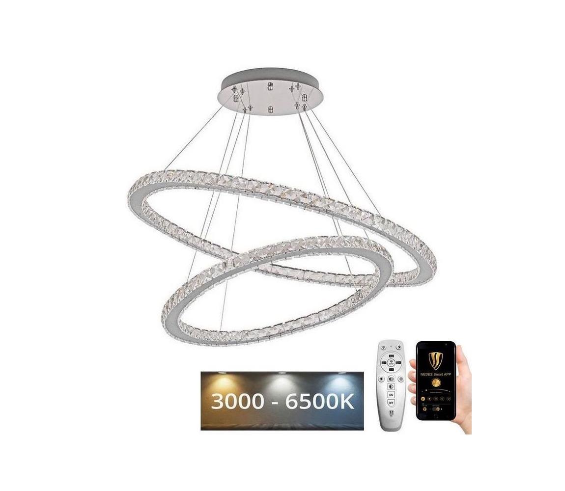 LED Żyrandol ściemnialny na lince LED/160W/230V 3000-6500K srebrny + pilot