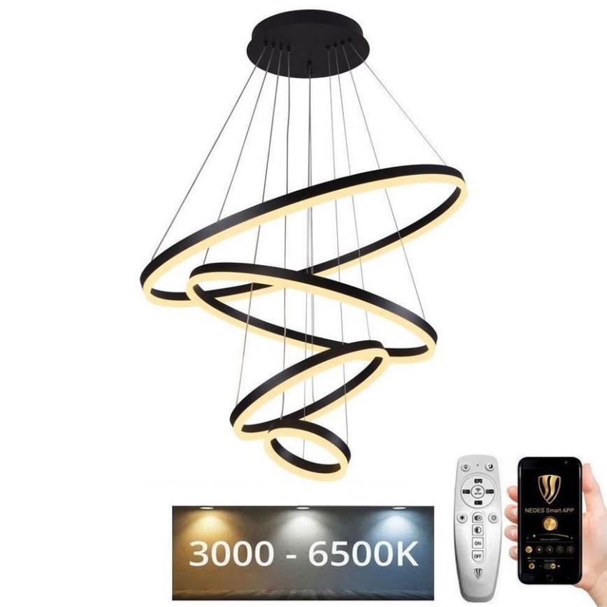 LED Żyrandol ściemnialny na lince LED/165W/230V 3000-6500K śr. 80 cm + zdalne sterowanie