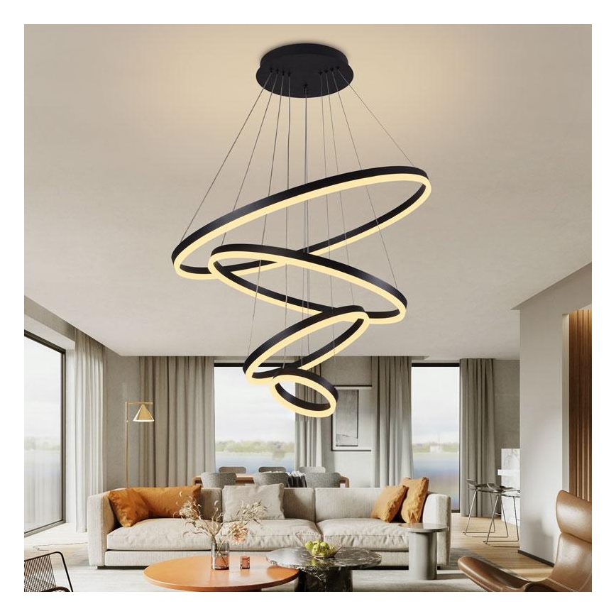 LED Żyrandol ściemnialny na lince LED/165W/230V 3000-6500K śr. 80 cm + zdalne sterowanie