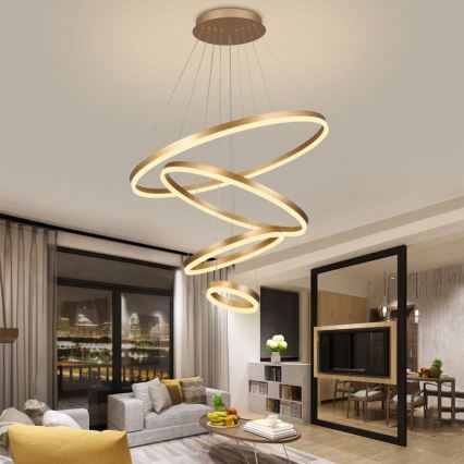 LED Żyrandol ściemnialny na lince LED/165W/230V 3000-6500K śr. 80 cm + zdalne sterowanie