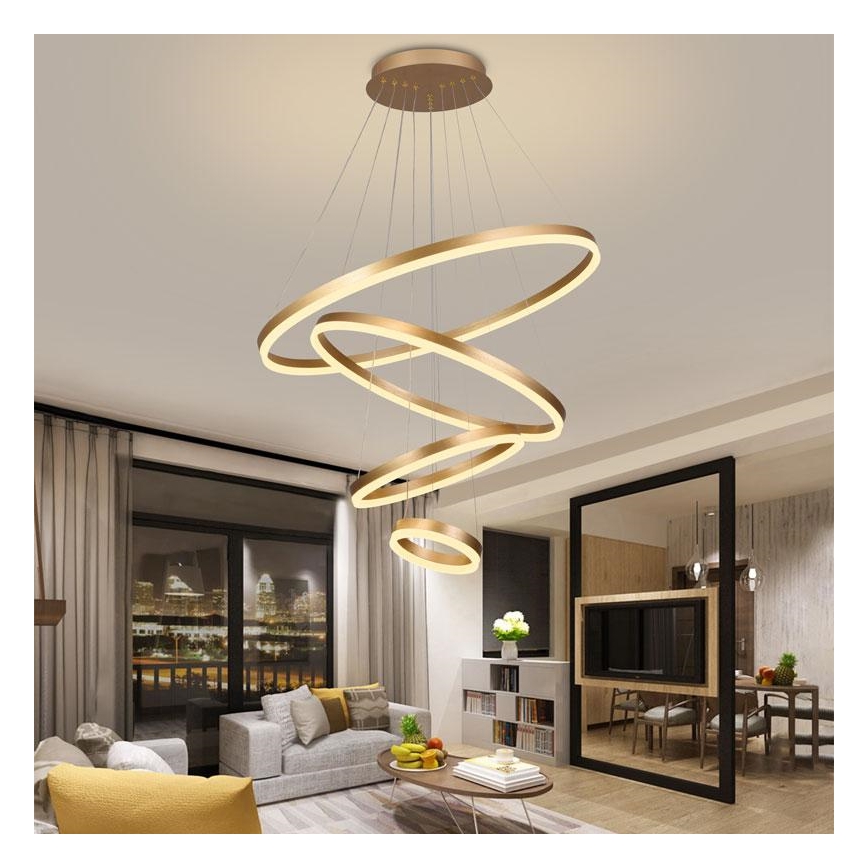 LED Żyrandol ściemnialny na lince LED/165W/230V 3000-6500K śr. 80 cm + zdalne sterowanie