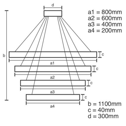 LED Żyrandol ściemnialny na lince LED/165W/230V 3000-6500K śr. 80 cm + zdalne sterowanie