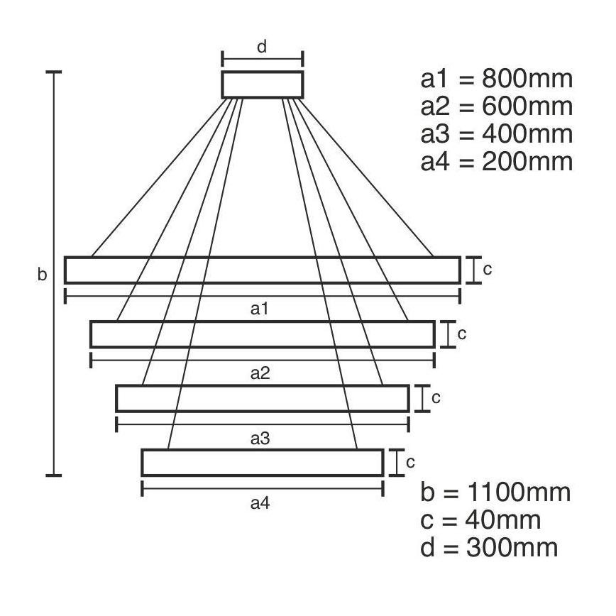 LED Żyrandol ściemnialny na lince LED/165W/230V 3000-6500K śr. 80 cm + zdalne sterowanie