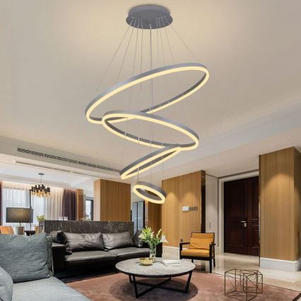 LED Żyrandol ściemnialny na lince LED/165W/230V 3000-6500K śr. 80 cm + zdalne sterowanie