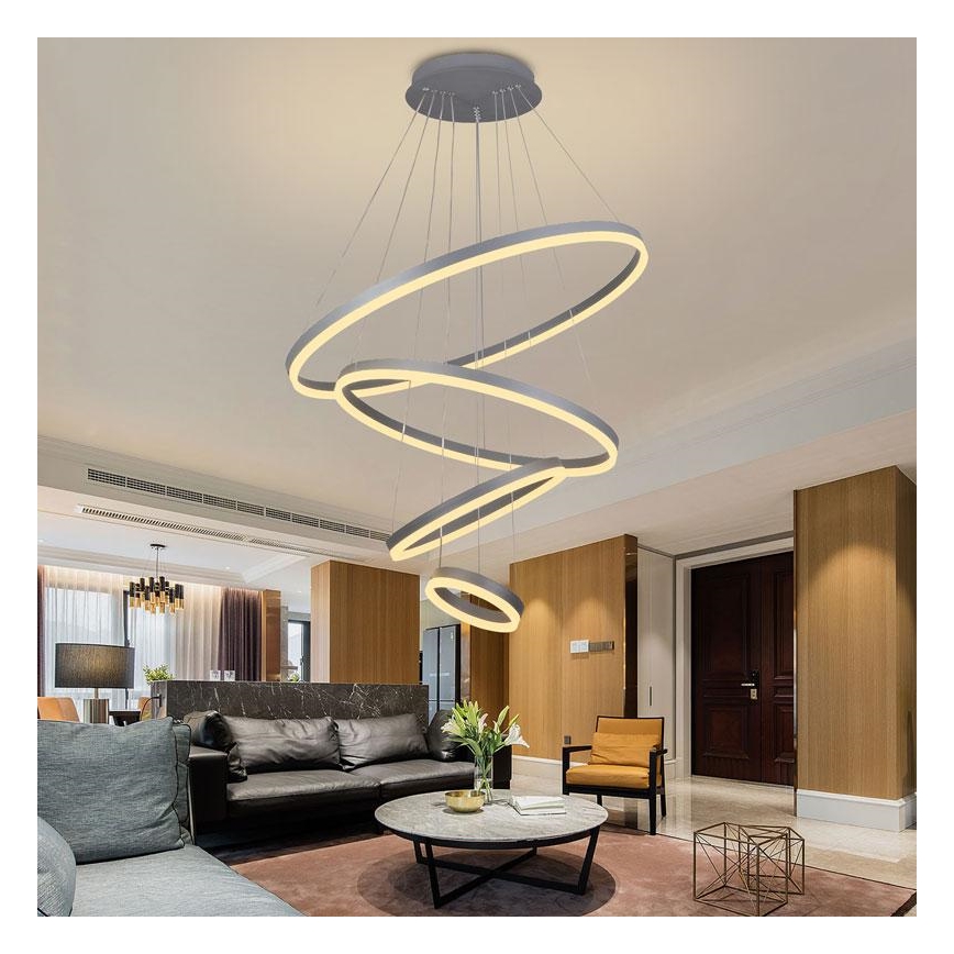 LED Żyrandol ściemnialny na lince LED/165W/230V 3000-6500K śr. 80 cm + zdalne sterowanie
