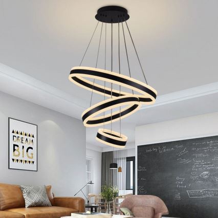 LED Żyrandol ściemnialny na lince LED/165W/230V 3000-6500K śr. 60 cm + zdalne sterowanie