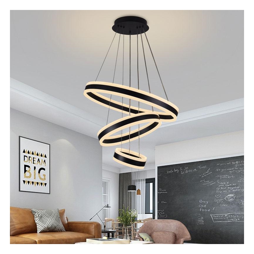LED Żyrandol ściemnialny na lince LED/165W/230V 3000-6500K śr. 60 cm + zdalne sterowanie