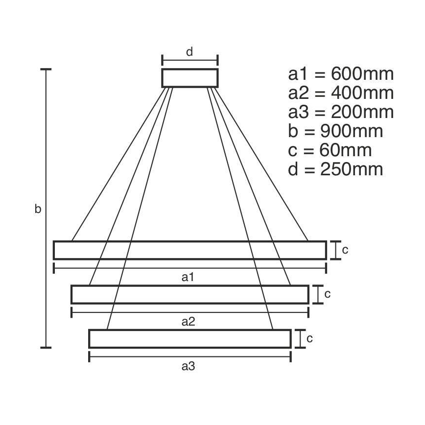 LED Żyrandol ściemnialny na lince LED/165W/230V 3000-6500K śr. 60 cm + zdalne sterowanie
