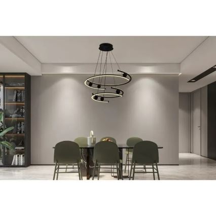 LED Żyrandol ściemnialny na lince LED/170W/230V 3000-6500K śr. 80 cm + zdalne sterowanie