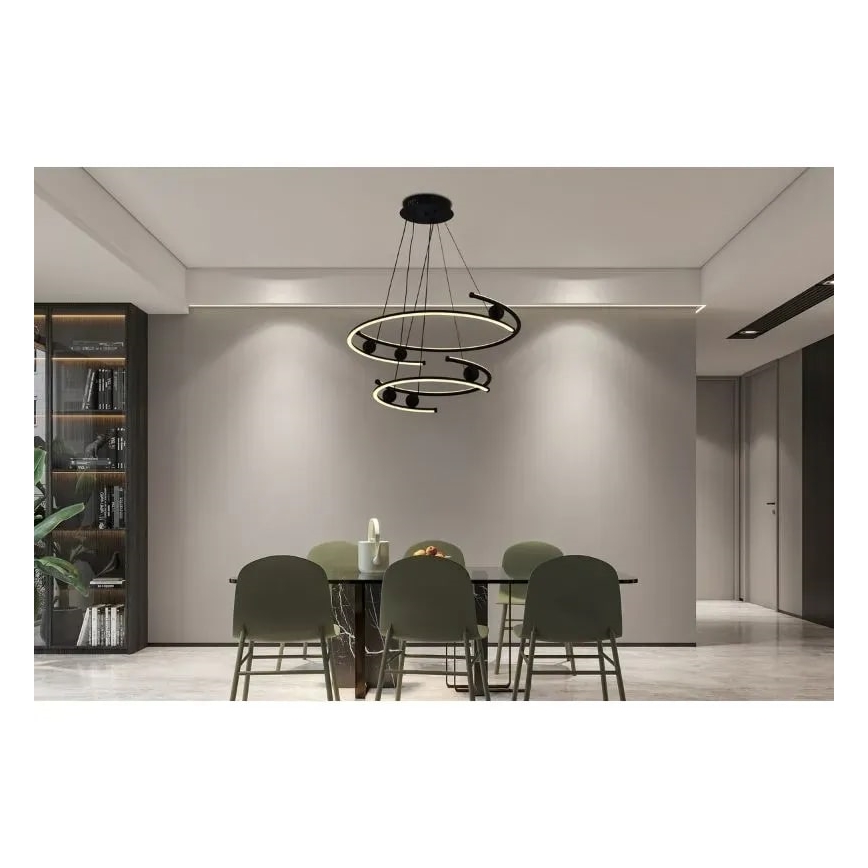 LED Żyrandol ściemnialny na lince LED/170W/230V 3000-6500K śr. 80 cm + zdalne sterowanie