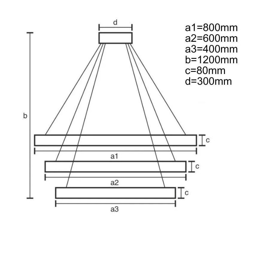 LED Żyrandol ściemnialny na lince LED/170W/230V 3000-6500K śr. 80 cm + zdalne sterowanie