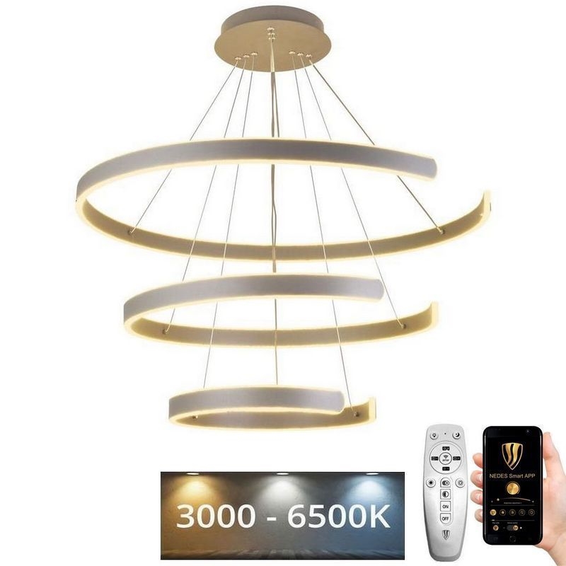 LED Żyrandol ściemnialny na lince LED/220W/230V 3000-6500K śr. 80 cm + zdalne sterowanie