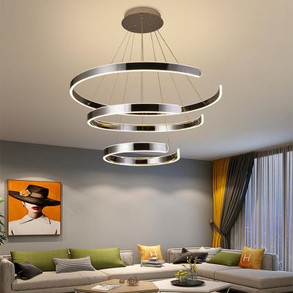 LED Żyrandol ściemnialny na lince LED/220W/230V 3000-6500K śr. 80 cm + zdalne sterowanie