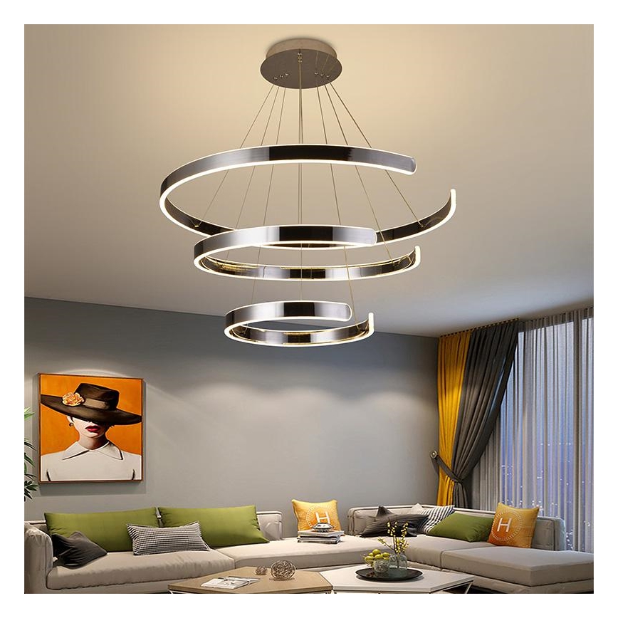 LED Żyrandol ściemnialny na lince LED/220W/230V 3000-6500K śr. 80 cm + zdalne sterowanie
