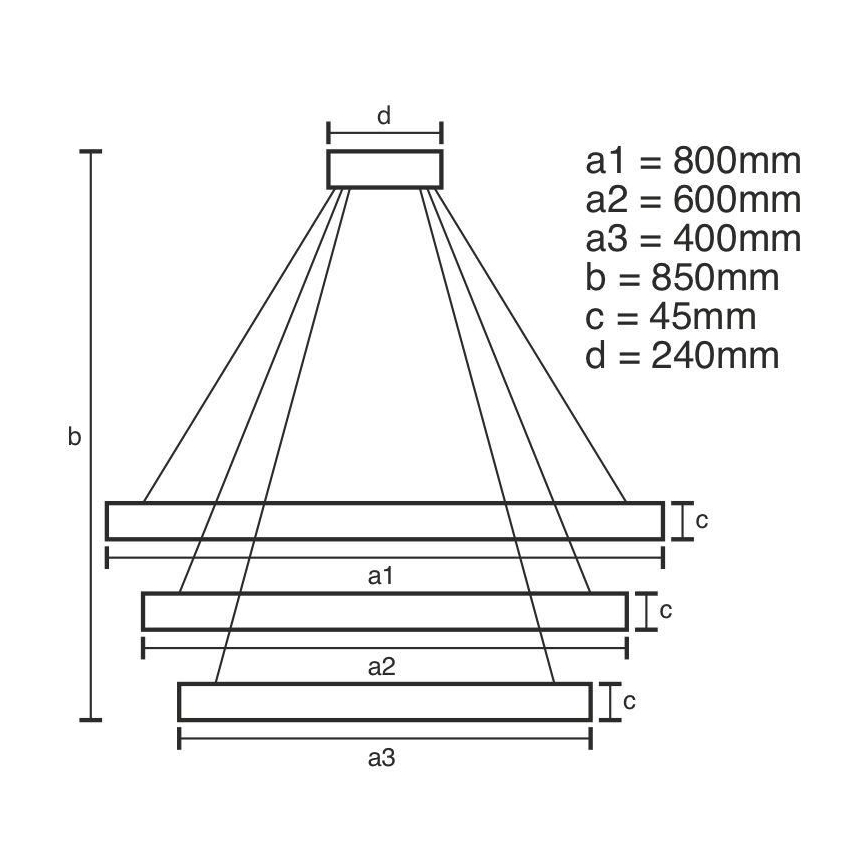 LED Żyrandol ściemnialny na lince LED/220W/230V 3000-6500K śr. 80 cm + zdalne sterowanie