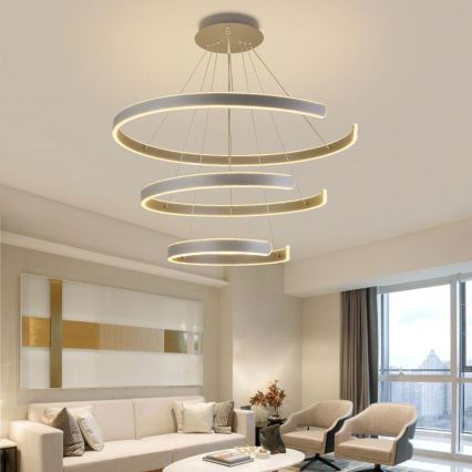 LED Żyrandol ściemnialny na lince LED/220W/230V 3000-6500K śr. 80 cm + zdalne sterowanie