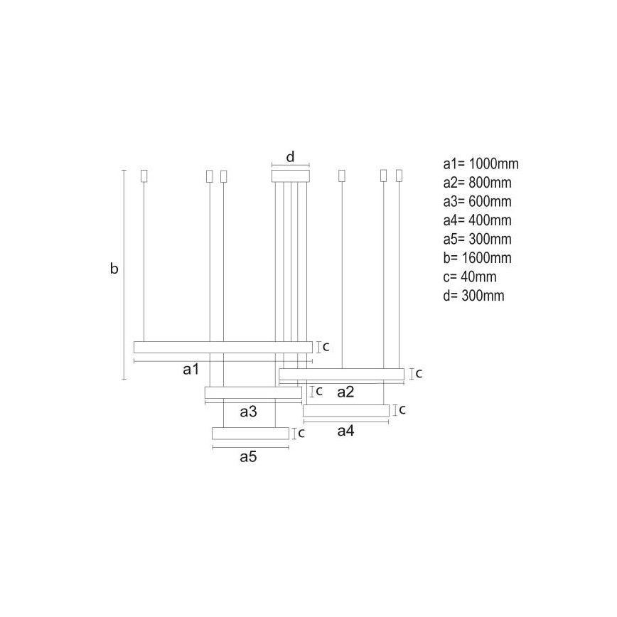 LED Żyrandol ściemnialny na lince LED/220W/230V 3000-6500K + zdalne sterowanie