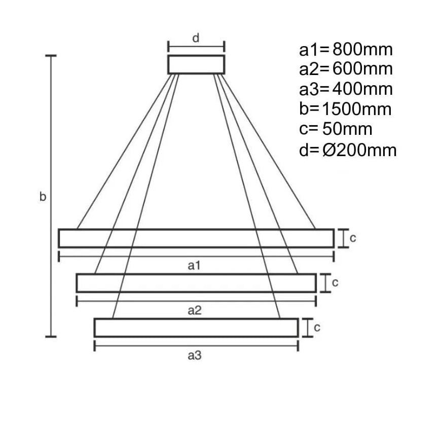 LED Żyrandol ściemnialny na lince LED/235W/230V 3000-6500K śr. 80 cm + zdalne sterowanie