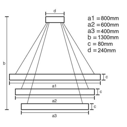 LED Żyrandol ściemnialny na lince LED/240W/230V 3000-6500K + pilot zdalnego sterowania