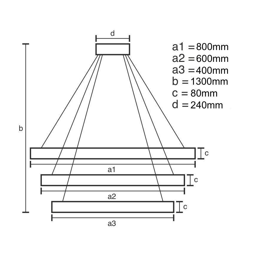 LED Żyrandol ściemnialny na lince LED/240W/230V 3000-6500K śr. 80 cm + zdalne sterowanie
