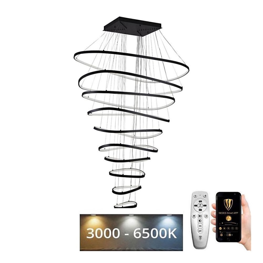 LED Żyrandol ściemnialny na lince LED/370W/230V 3000-6500K + pilot zdalnego sterowania