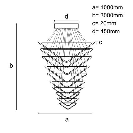 LED Żyrandol ściemnialny na lince LED/385W/230V 3000-6500K + Pilot zdalnego sterowania