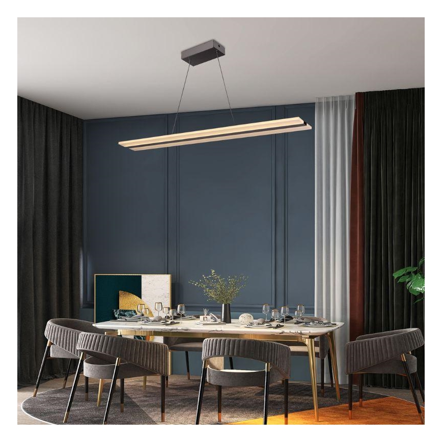 LED Żyrandol ściemnialny na lince LED/40W/230V 3000-6500K chrom + pilot zdalnego sterowania