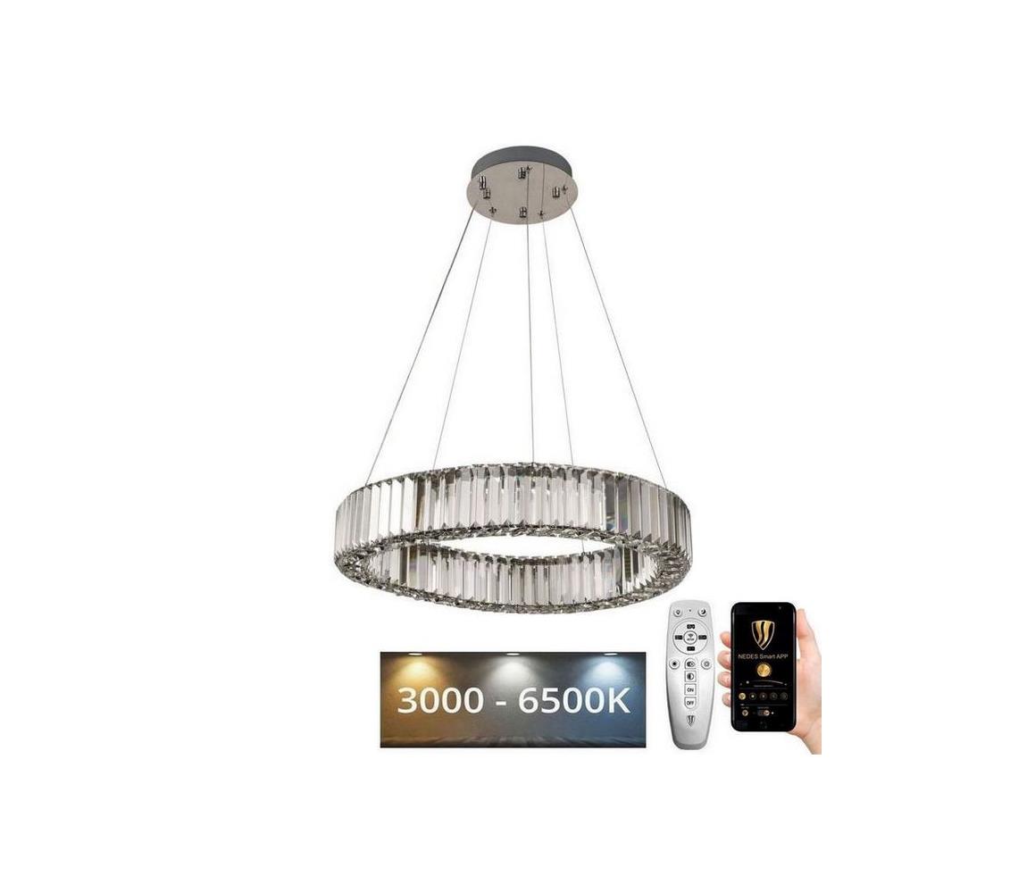 LED Żyrandol ściemnialny na lince LED/40W/230V 3000-6500K chrom + zdalne sterowanie