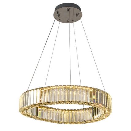LED Ściemnialny kryształowy żyrandol na lince LED/40W/230V 3000-6500K chrom błyszczący + zdalne sterowanie