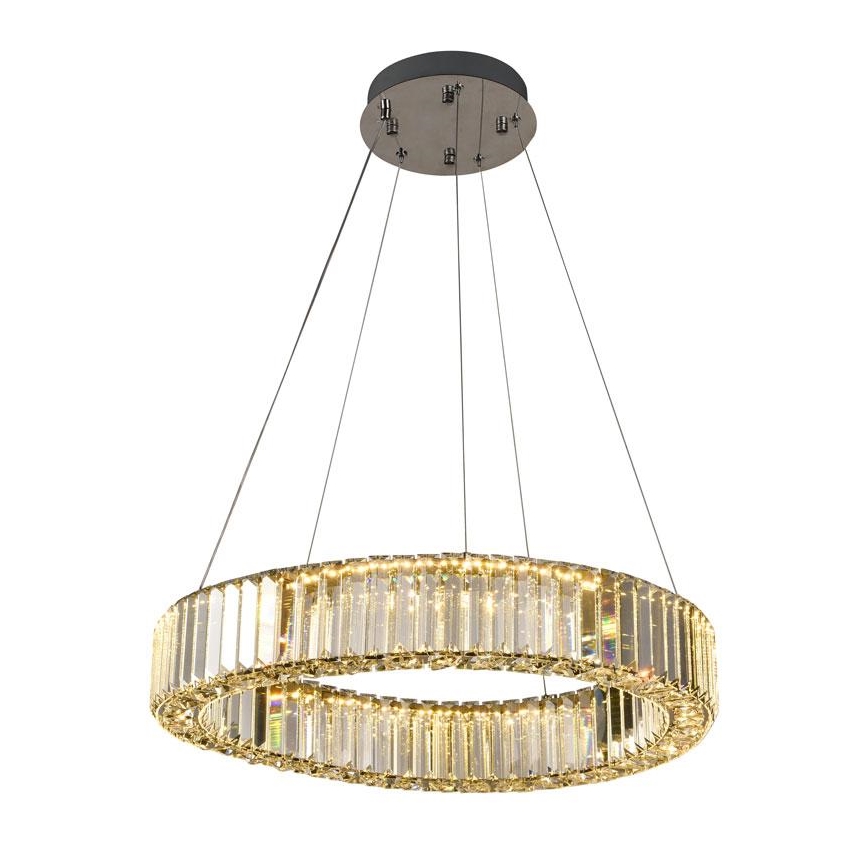 LED Ściemnialny kryształowy żyrandol na lince LED/40W/230V 3000-6500K chrom błyszczący + zdalne sterowanie