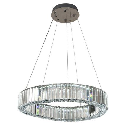 LED Ściemnialny kryształowy żyrandol na lince LED/40W/230V 3000-6500K chrom błyszczący + zdalne sterowanie