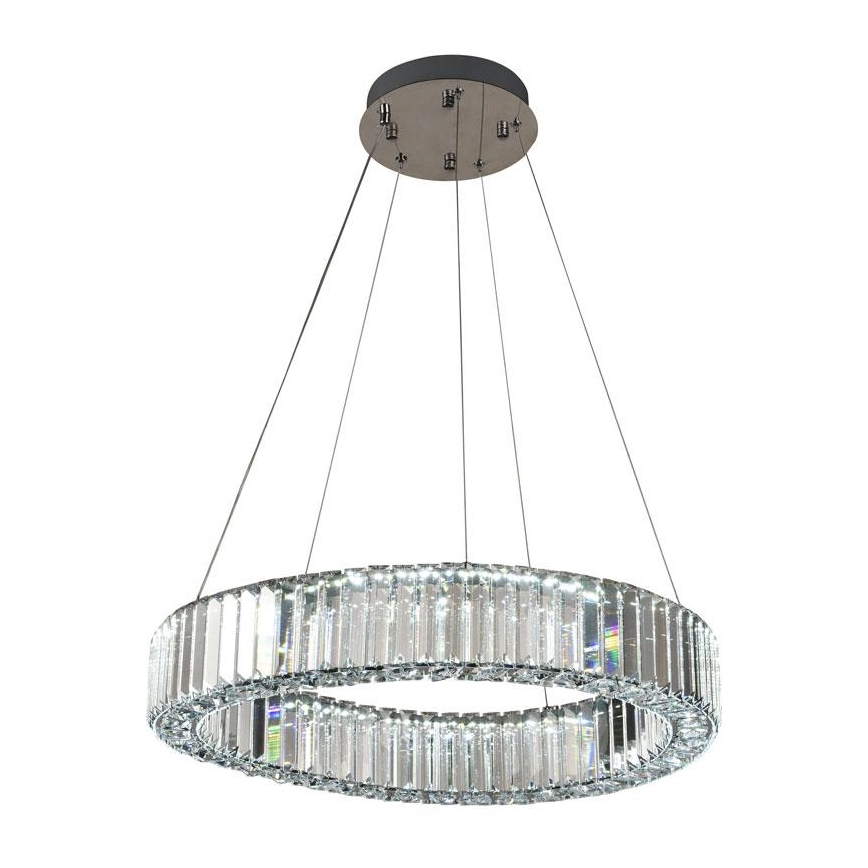 LED Ściemnialny kryształowy żyrandol na lince LED/40W/230V 3000-6500K chrom błyszczący + zdalne sterowanie