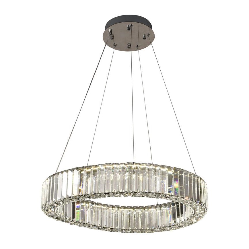 LED Ściemnialny kryształowy żyrandol na lince LED/40W/230V 3000-6500K chrom błyszczący + zdalne sterowanie