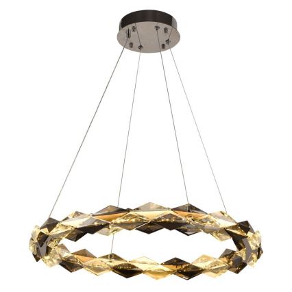 LED Ściemnialny kryształowy żyrandol na lince LED/40W/230V 3000-6500K chrom błyszczący + zdalne sterowanie