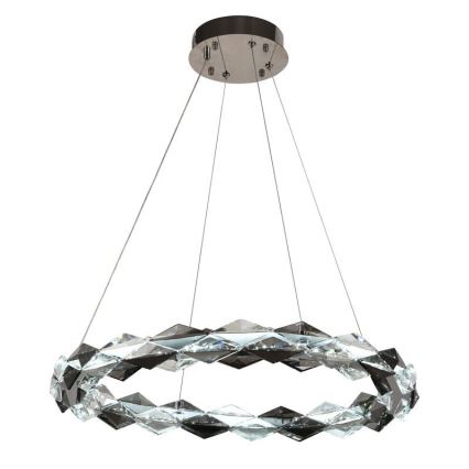 LED Ściemnialny kryształowy żyrandol na lince LED/40W/230V 3000-6500K chrom błyszczący + zdalne sterowanie