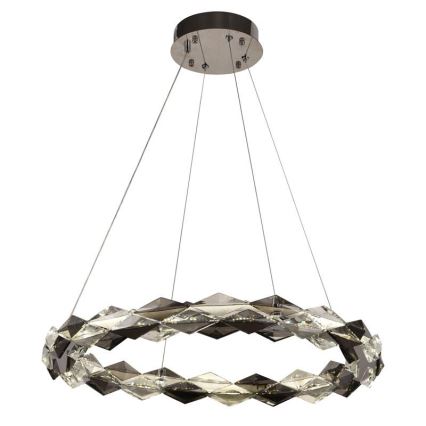 LED Ściemnialny kryształowy żyrandol na lince LED/40W/230V 3000-6500K chrom błyszczący + zdalne sterowanie