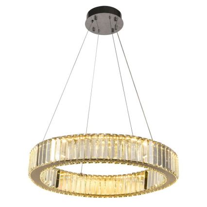 LED Ściemnialny kryształowy żyrandol na lince LED/40W/230V 3000-6500K chrom błyszczący + zdalne sterowanie