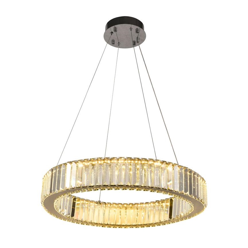 LED Ściemnialny kryształowy żyrandol na lince LED/40W/230V 3000-6500K chrom błyszczący + zdalne sterowanie