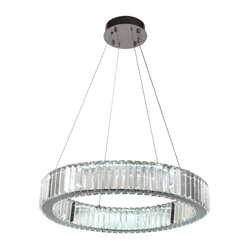 LED Ściemnialny kryształowy żyrandol na lince LED/40W/230V 3000-6500K chrom błyszczący + zdalne sterowanie