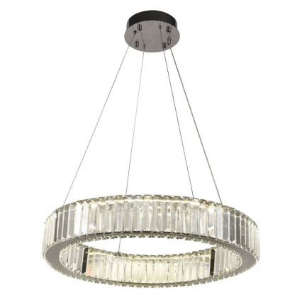 LED Ściemnialny kryształowy żyrandol na lince LED/40W/230V 3000-6500K chrom błyszczący + zdalne sterowanie