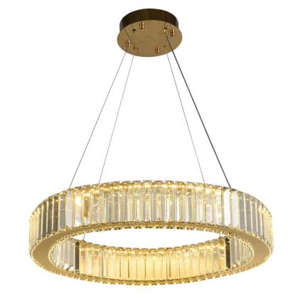 LED Ściemnialny żyrandol kryształowy na lince LED/40W/230V 3000-6500K chrom/złoty + pilot zdalnego sterowania