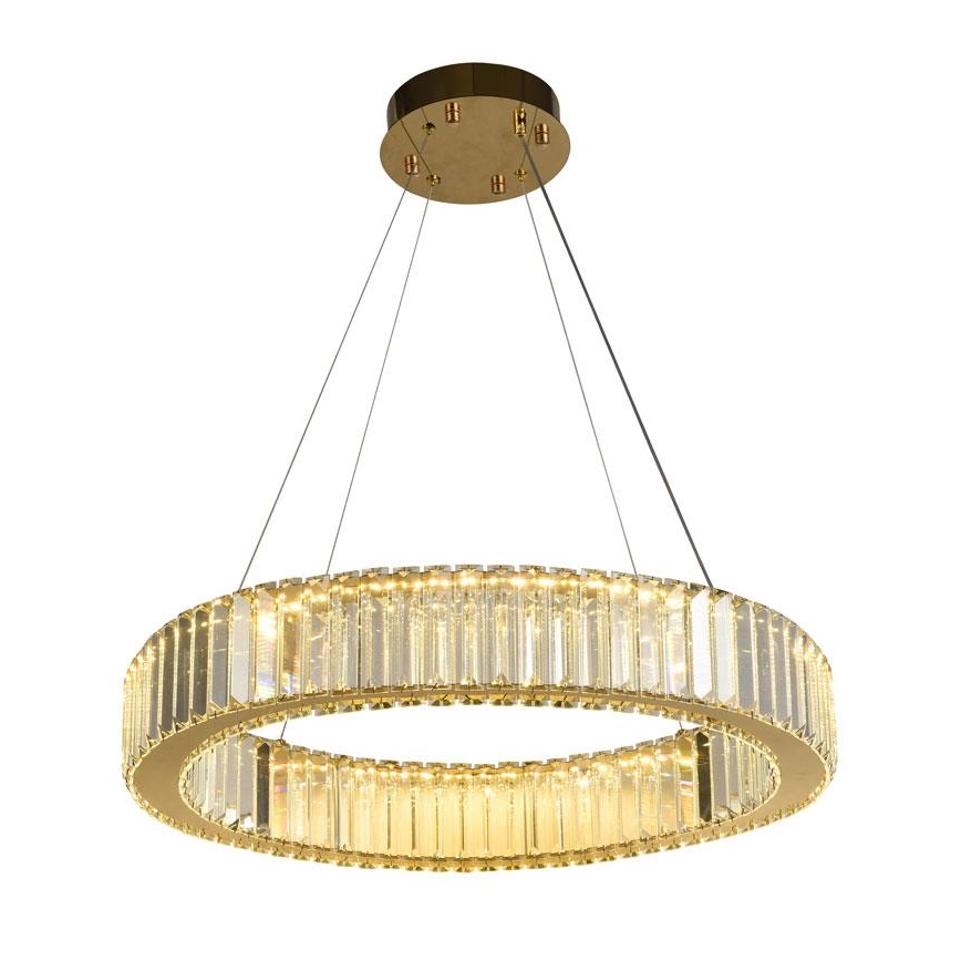 LED Ściemnialny żyrandol kryształowy na lince LED/40W/230V 3000-6500K chrom/złoty + pilot zdalnego sterowania