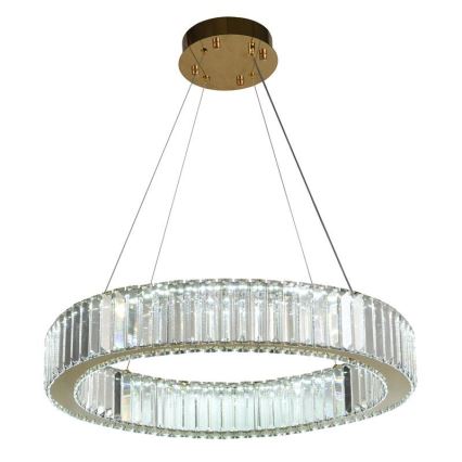 LED Ściemnialny żyrandol kryształowy na lince LED/40W/230V 3000-6500K chrom/złoty + pilot zdalnego sterowania