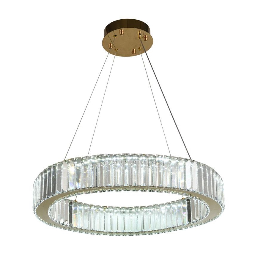 LED Ściemnialny żyrandol kryształowy na lince LED/40W/230V 3000-6500K chrom/złoty + pilot zdalnego sterowania