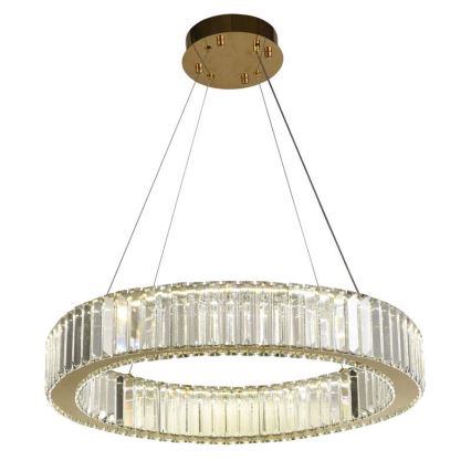 LED Ściemnialny żyrandol kryształowy na lince LED/40W/230V 3000-6500K chrom/złoty + pilot zdalnego sterowania