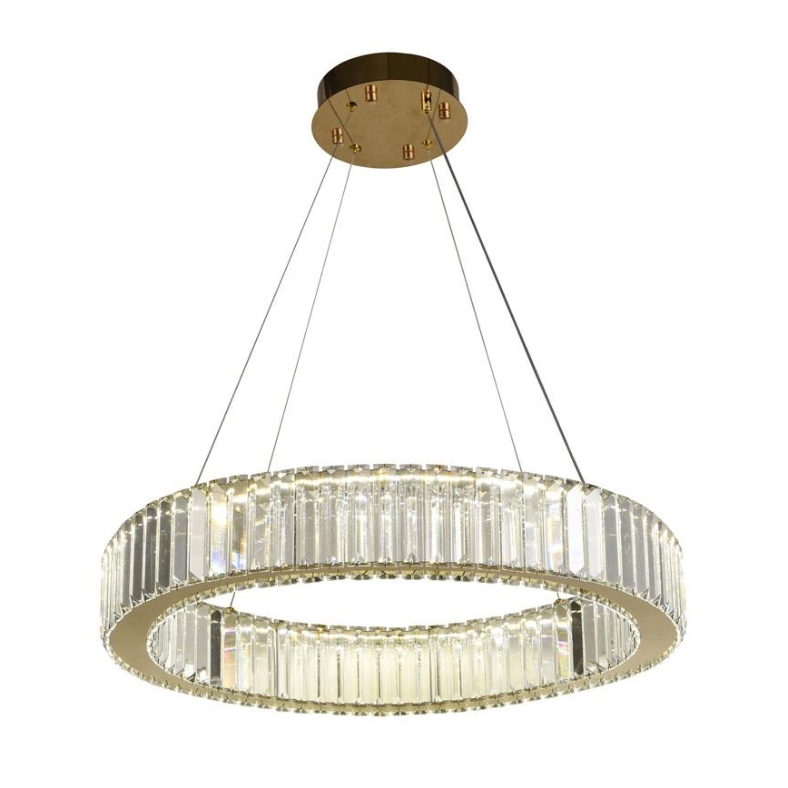 LED Ściemnialny żyrandol kryształowy na lince LED/40W/230V 3000-6500K chrom/złoty + pilot zdalnego sterowania