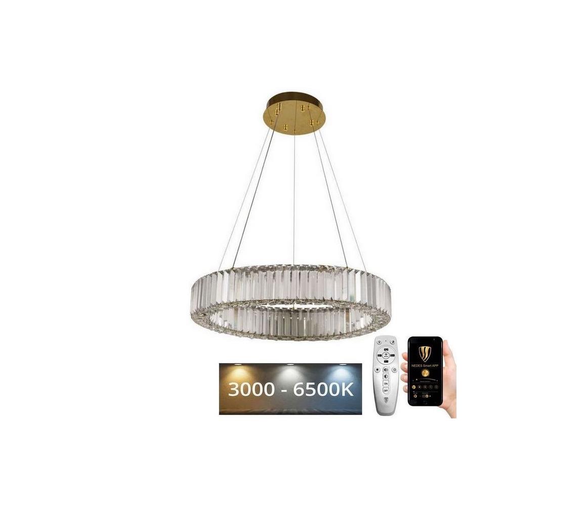 LED Żyrandol ściemnialny na lince LED/40W/230V 3000-6500K chrom/złoty + pilot