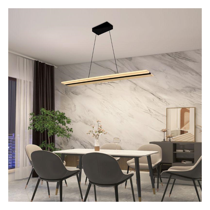 LED Żyrandol ściemnialny na lince LED/40W/230V 3000-6500K czarny + pilot zdalnego sterowania